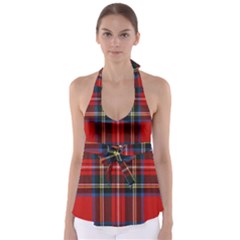 Stewart Royal Modern Tartan Babydoll Tankini Top by tartantotartansreddesign