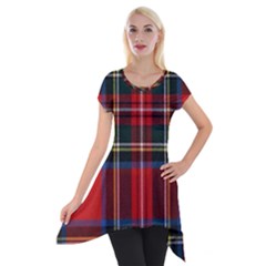 Stewart Royal Modern Tartan Short Sleeve Side Drop Tunic by tartantotartansreddesign