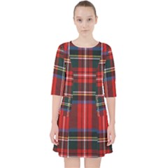 Stewart Royal Modern Tartan Quarter Sleeve Pocket Dress by tartantotartansreddesign