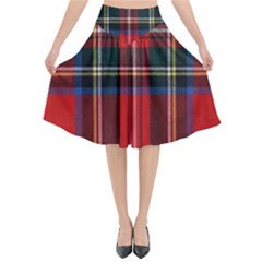 Stewart Royal Modern Tartan Flared Midi Skirt by tartantotartansreddesign