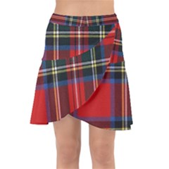 Stewart Royal Modern Tartan Wrap Front Skirt by tartantotartansreddesign