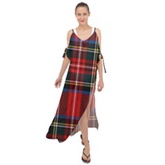 Stewart Royal Modern Tartan Maxi Chiffon Cover Up Dress by tartantotartansreddesign