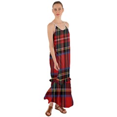 Stewart Royal Modern Tartan Cami Maxi Ruffle Chiffon Dress by tartantotartansreddesign