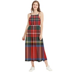 Stewart Royal Modern Tartan Boho Sleeveless Summer Dress by tartantotartansreddesign