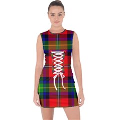 Boyd Tartan Lace Up Front Bodycon Dress by tartantotartansreddesign