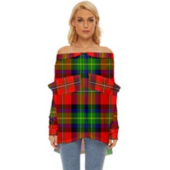 Boyd Tartan Off Shoulder Chiffon Pocket Shirt by tartantotartansreddesign