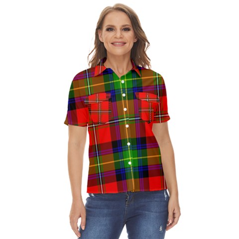 Boyd Tartan Women s Short Sleeve Double Pocket Shirt by tartantotartansreddesign