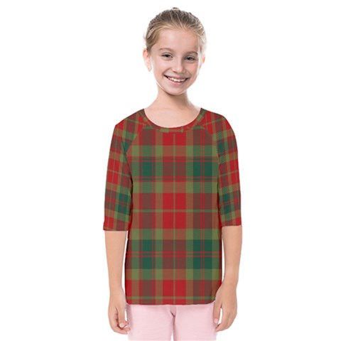 78th  Fraser Highlanders Tartan Kids  Quarter Sleeve Raglan Tee by tartantotartansreddesign