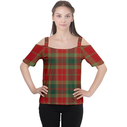 78th  Fraser Highlanders Tartan Cutout Shoulder Tee by tartantotartansreddesign