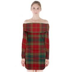 78th  Fraser Highlanders Tartan Long Sleeve Off Shoulder Dress by tartantotartansreddesign