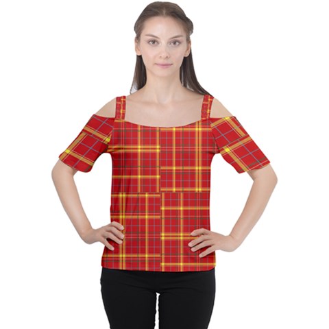 Tartan And Plaid 10 Cutout Shoulder Tee by tartantotartansreddesign