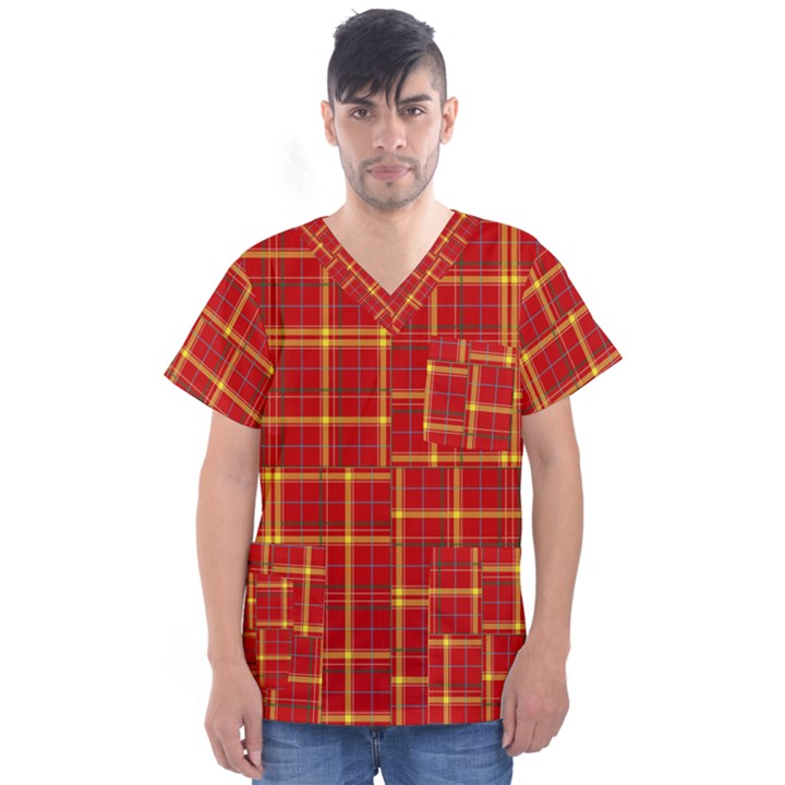 Tartan And Plaid 10 Men s V-Neck Scrub Top