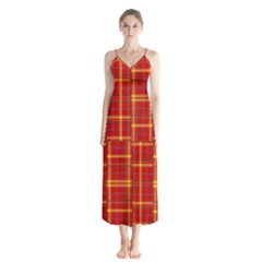 Tartan And Plaid 10 Button Up Chiffon Maxi Dress by tartantotartansreddesign