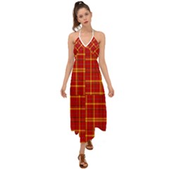 Tartan And Plaid 10 Halter Tie Back Dress  by tartantotartansreddesign