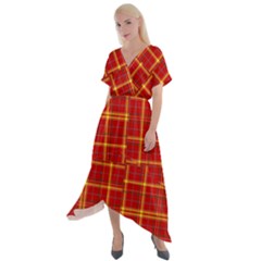 Tartan And Plaid 10 Cross Front Sharkbite Hem Maxi Dress by tartantotartansreddesign