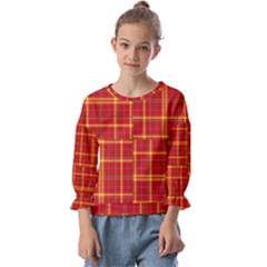 Tartan And Plaid 10 Kids  Cuff Sleeve Top