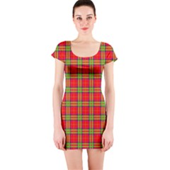 Tartan And Plaid 3 Short Sleeve Bodycon Dress by tartantotartansreddesign