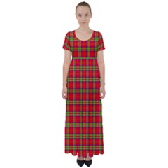 Tartan And Plaid 3 High Waist Short Sleeve Maxi Dress by tartantotartansreddesign