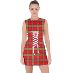 Tartan And Plaid 3 Lace Up Front Bodycon Dress by tartantotartansreddesign