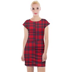 Royal Stewart Tartan Cap Sleeve Bodycon Dress by tartantotartansreddesign