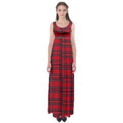 Royal Stewart Tartan Empire Waist Maxi Dress by tartantotartansreddesign