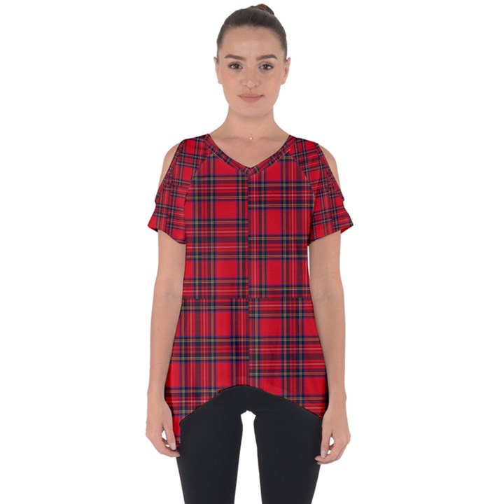 Royal Stewart Tartan Cut Out Side Drop Tee