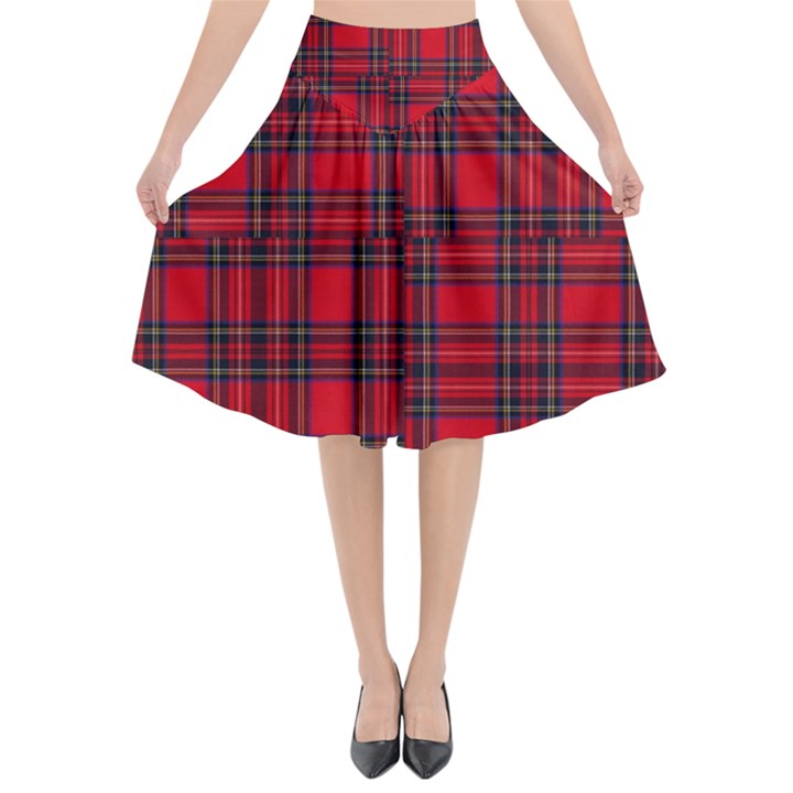 Royal Stewart Tartan Flared Midi Skirt