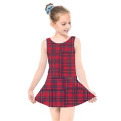 Royal Stewart Tartan Kids  Skater Dress Swimsuit by tartantotartansreddesign