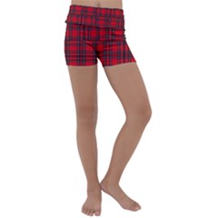 Royal Stewart Tartan Kids  Lightweight Velour Yoga Shorts by tartantotartansreddesign