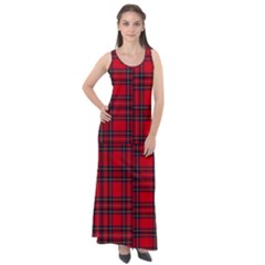 Royal Stewart Tartan Sleeveless Velour Maxi Dress by tartantotartansreddesign