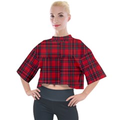 Royal Stewart Tartan Mock Neck Tee by tartantotartansreddesign