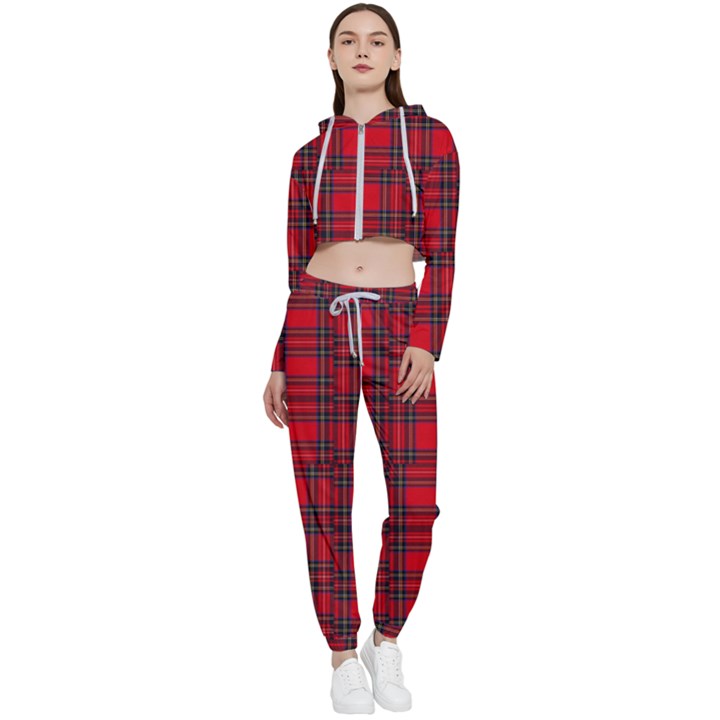 Royal Stewart Tartan Cropped Zip Up Lounge Set