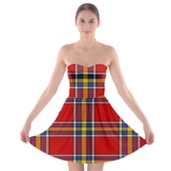 Tartan Pattern 40 Strapless Bra Top Dress by tartantotartansreddesign