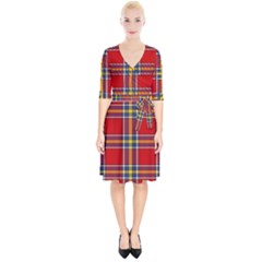 Tartan Pattern 40 Wrap Up Cocktail Dress by tartantotartansreddesign