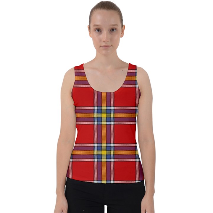 Tartan Pattern 40 Velvet Tank Top