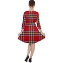 Tartan Pattern 40 Quarter Sleeve Ruffle Waist Dress View2