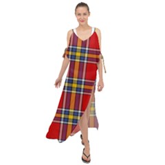 Tartan Pattern 40 Maxi Chiffon Cover Up Dress by tartantotartansreddesign