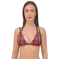 Tartan Pattern 40 Double Strap Halter Bikini Top by tartantotartansreddesign