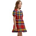 Tartan Pattern 40 Kids  Short Sleeve Dolly Dress View3