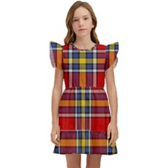 Tartan Pattern 40 Kids  Winged Sleeve Dress