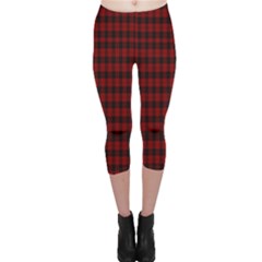 Tartan Red Capri Leggings  by tartantotartansallreddesigns