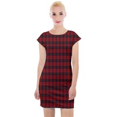 Tartan Red Cap Sleeve Bodycon Dress