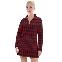 Tartan Red Women s Long Sleeve Casual Dress by tartantotartansallreddesigns