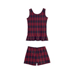 Tartan Red Kids  Boyleg Swimsuit