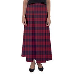 Tartan Red Flared Maxi Skirt by tartantotartansallreddesigns