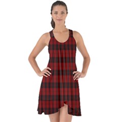 Tartan Red Show Some Back Chiffon Dress by tartantotartansallreddesigns