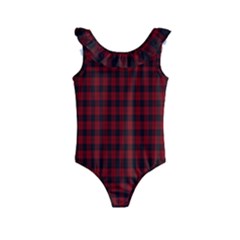 Tartan Red Kids  Frill Swimsuit by tartantotartansallreddesigns