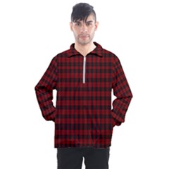 Tartan Red Men s Half Zip Pullover by tartantotartansallreddesigns