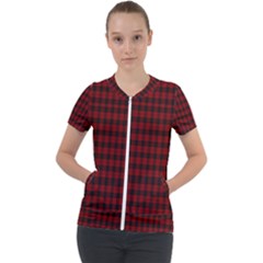 Tartan Red Short Sleeve Zip Up Jacket