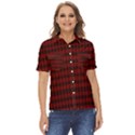 Tartan Red Women s Short Sleeve Double Pocket Shirt View1